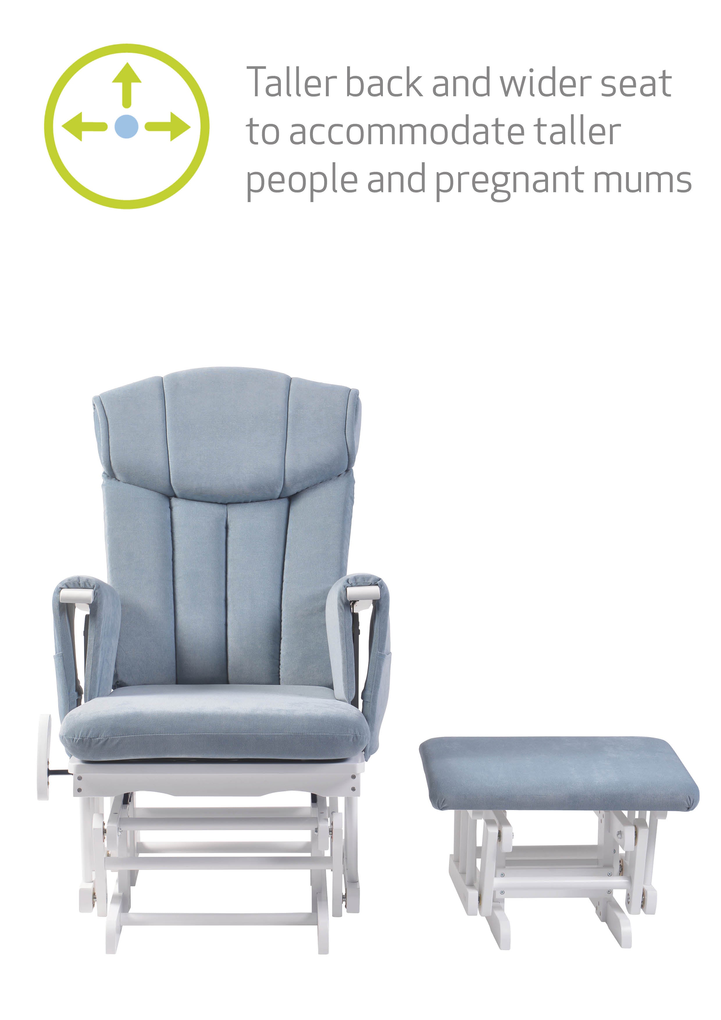 Chatsworth Nursing Chair and Footstool Grey Grade A