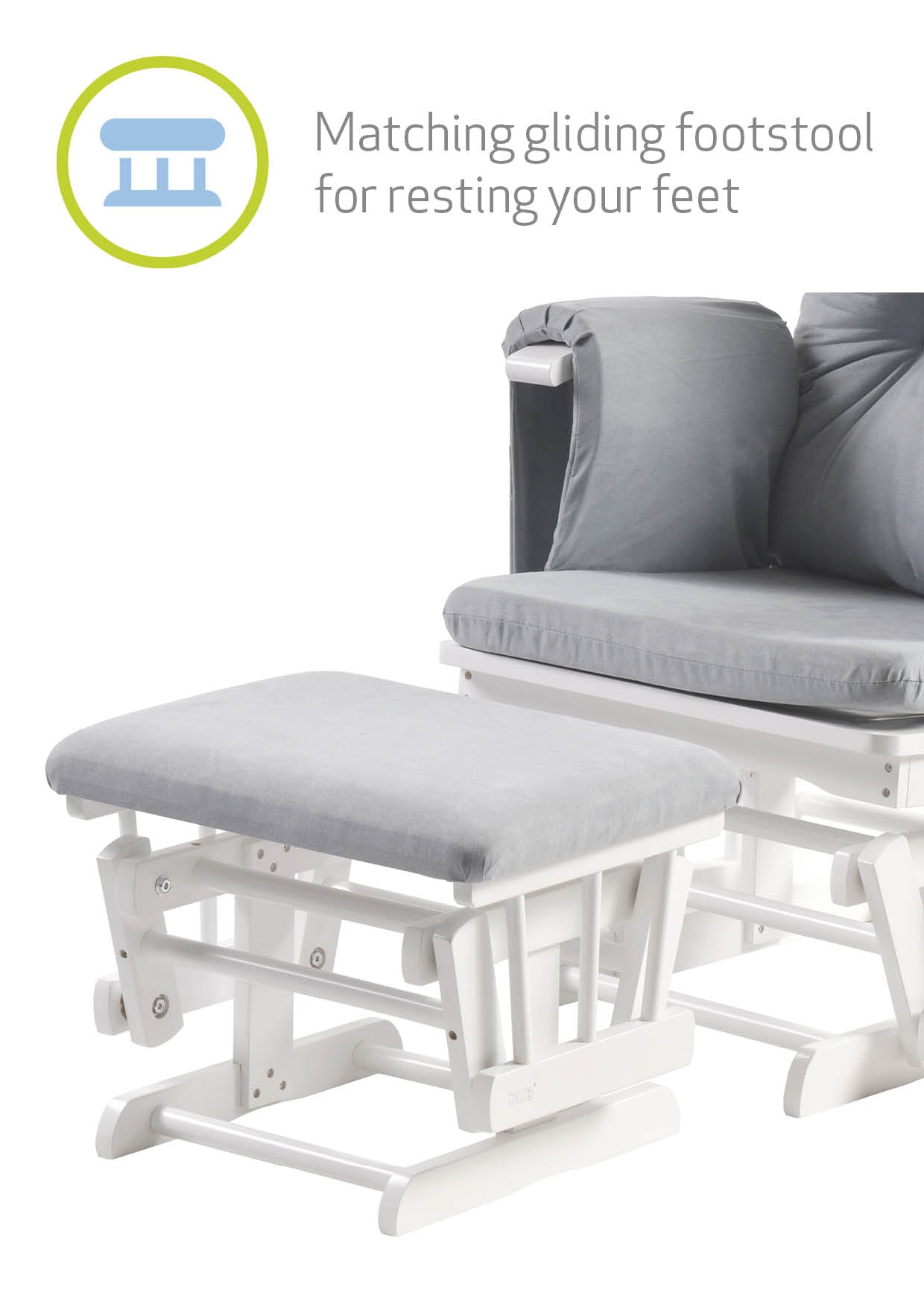 Haywood Reclining Nursing Chair and Footstool Cloud Grey