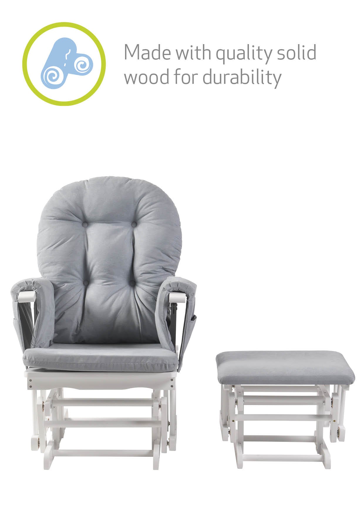 Haywood Reclining Nursing Chair and Footstool Cloud Grey