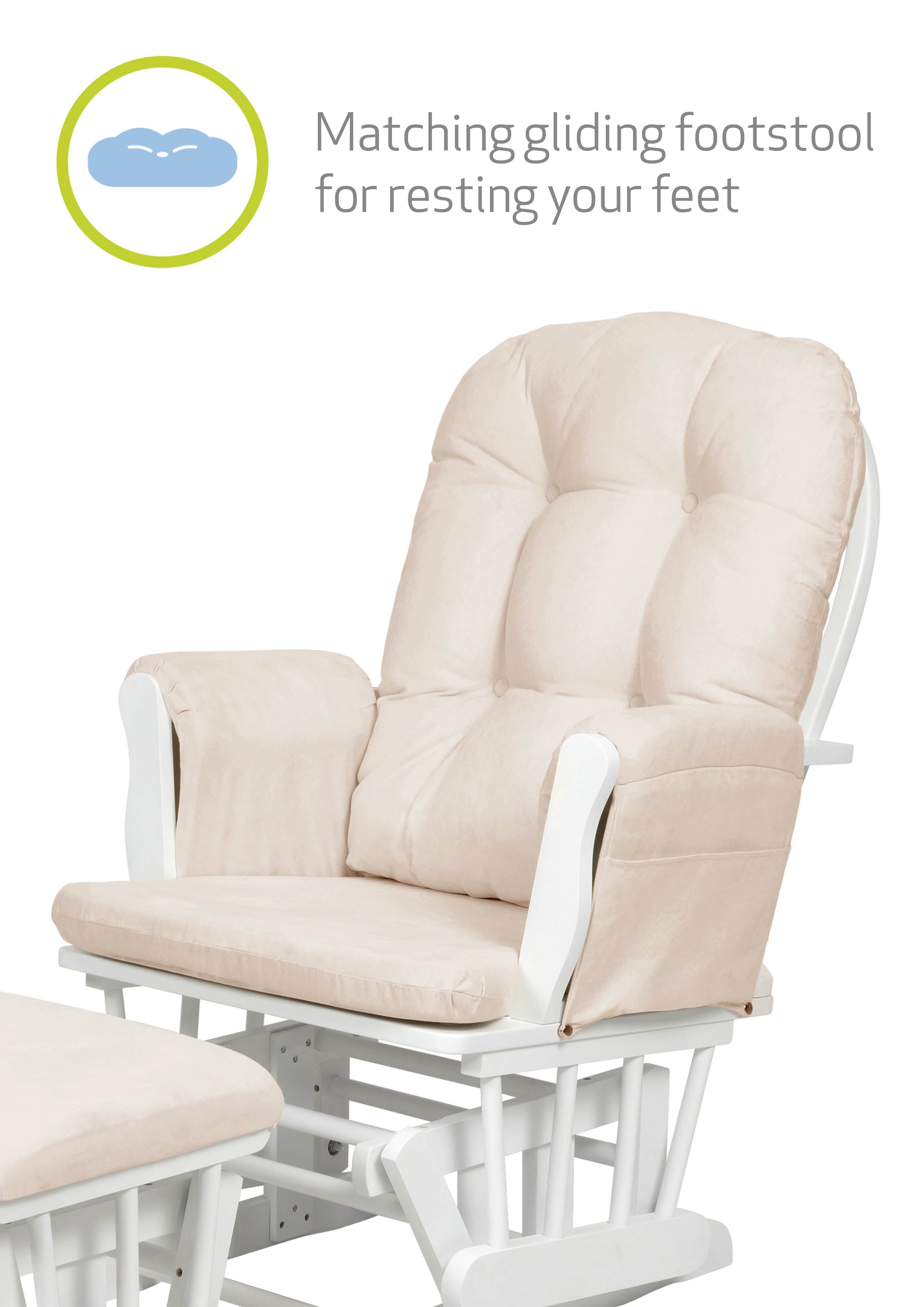 Haywood Non-Reclining Nursing Chair and Footstool