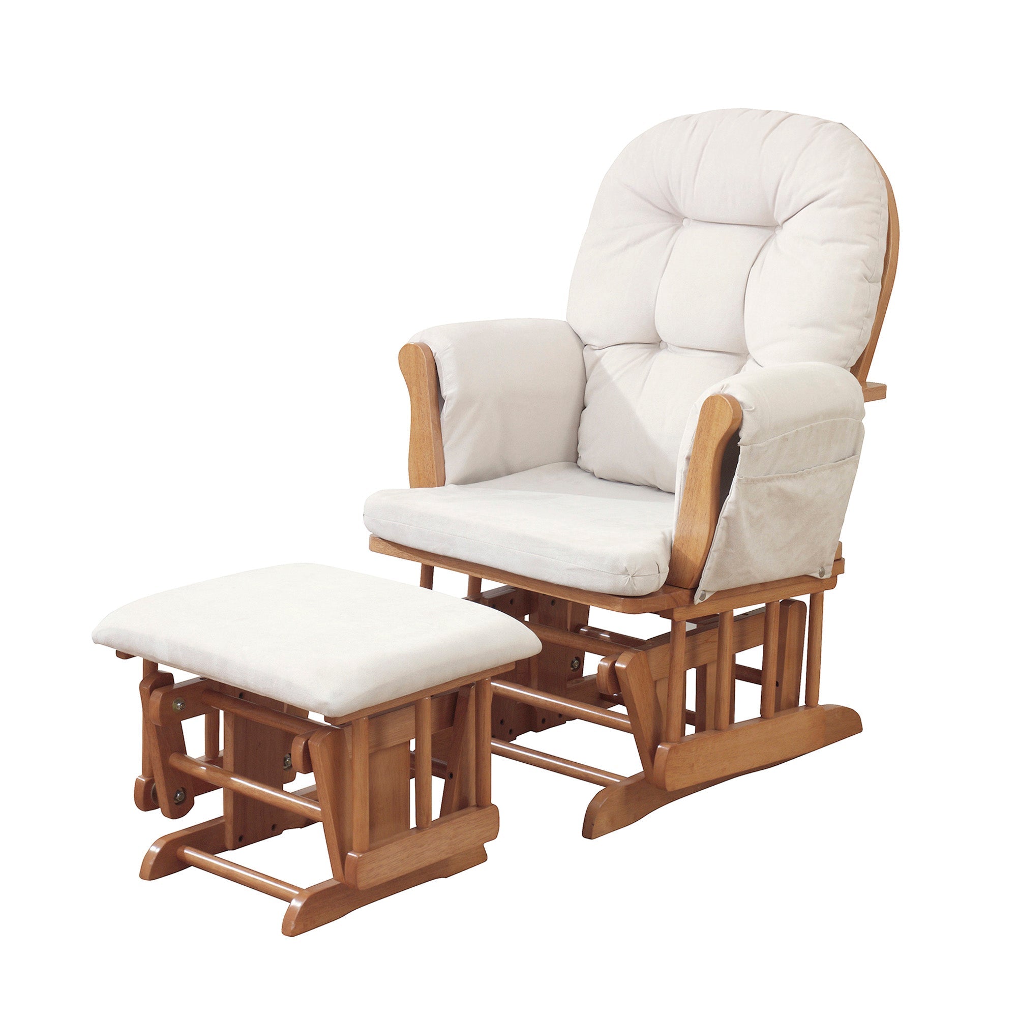 Haywood Non-Reclining Nursing Chair and Footstool White and Beige