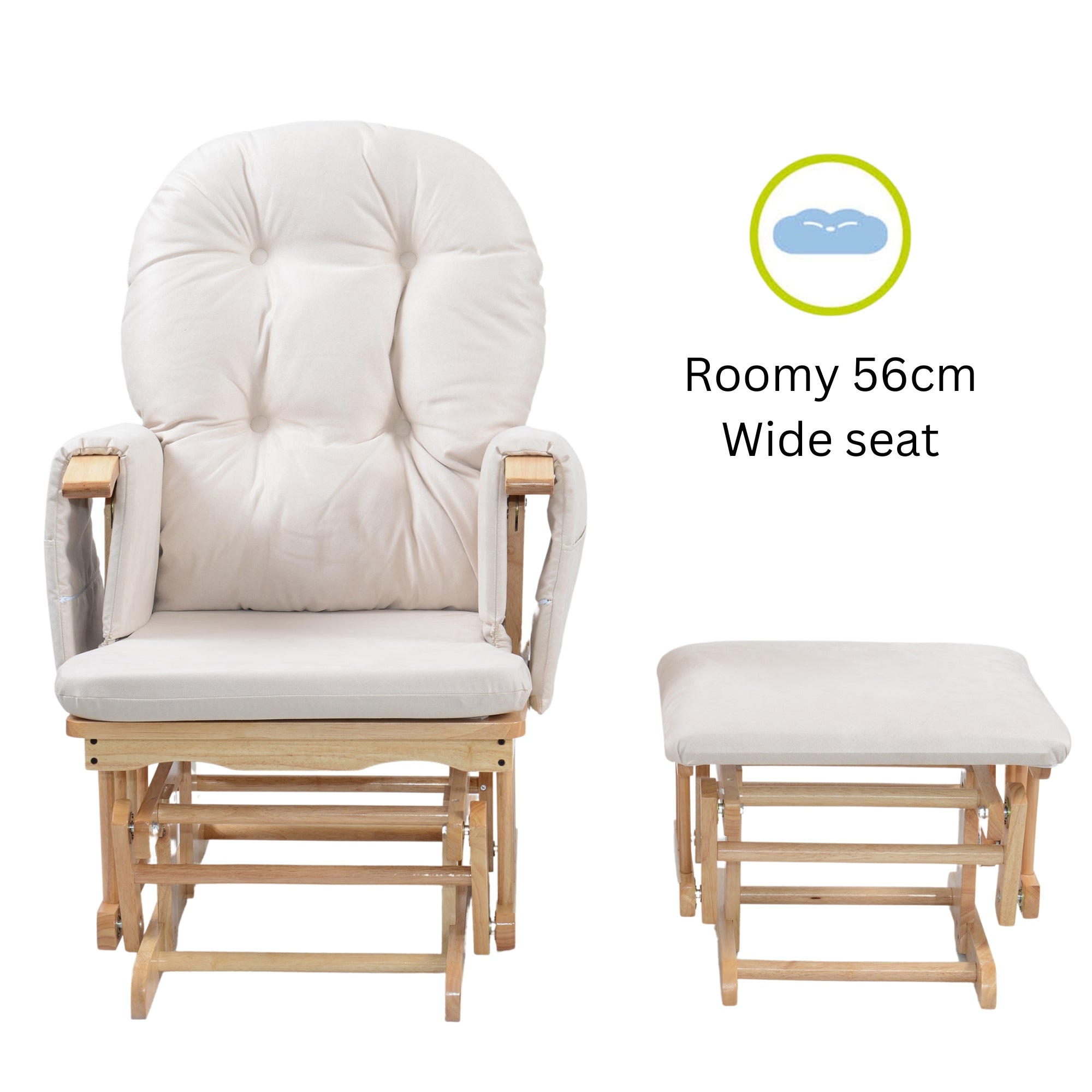 Nursing Chair and Footstool - Mothercare Best Seller - Natural/Beige