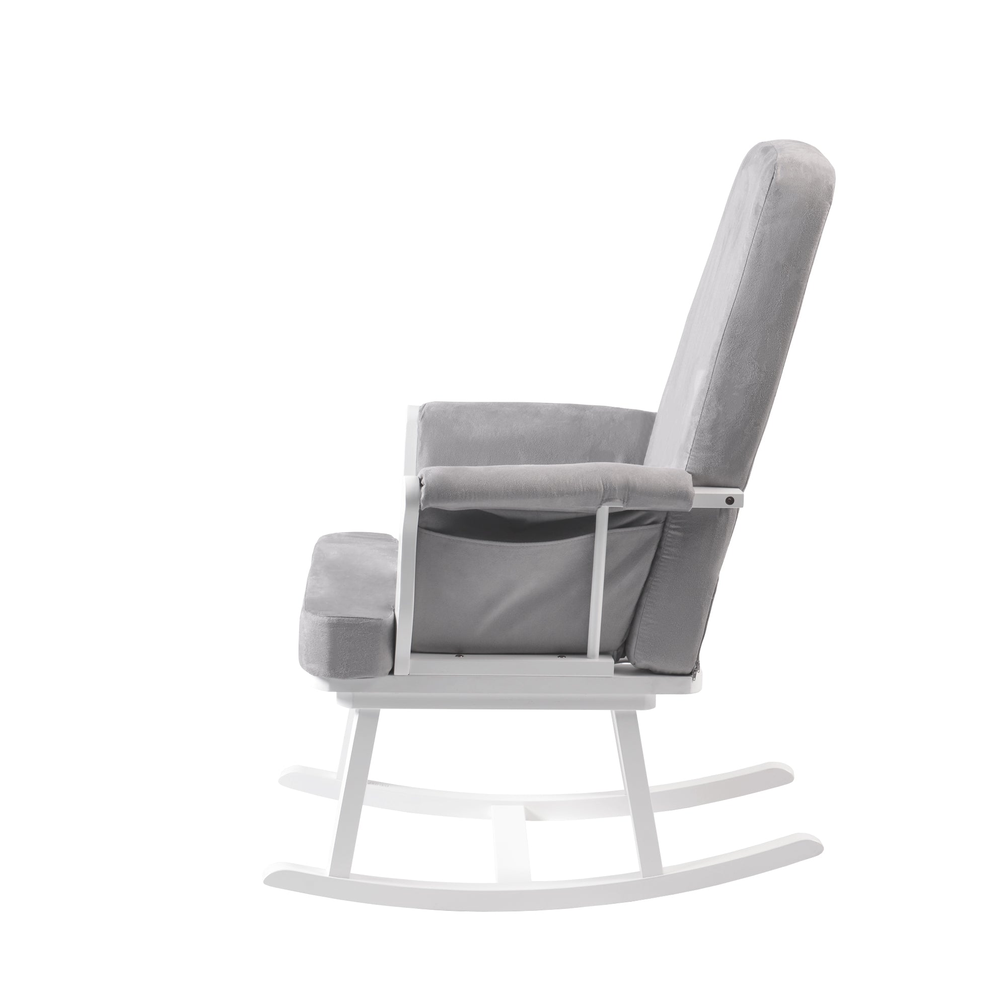 Haldon Rocking Nursing Chair White Wood Side View