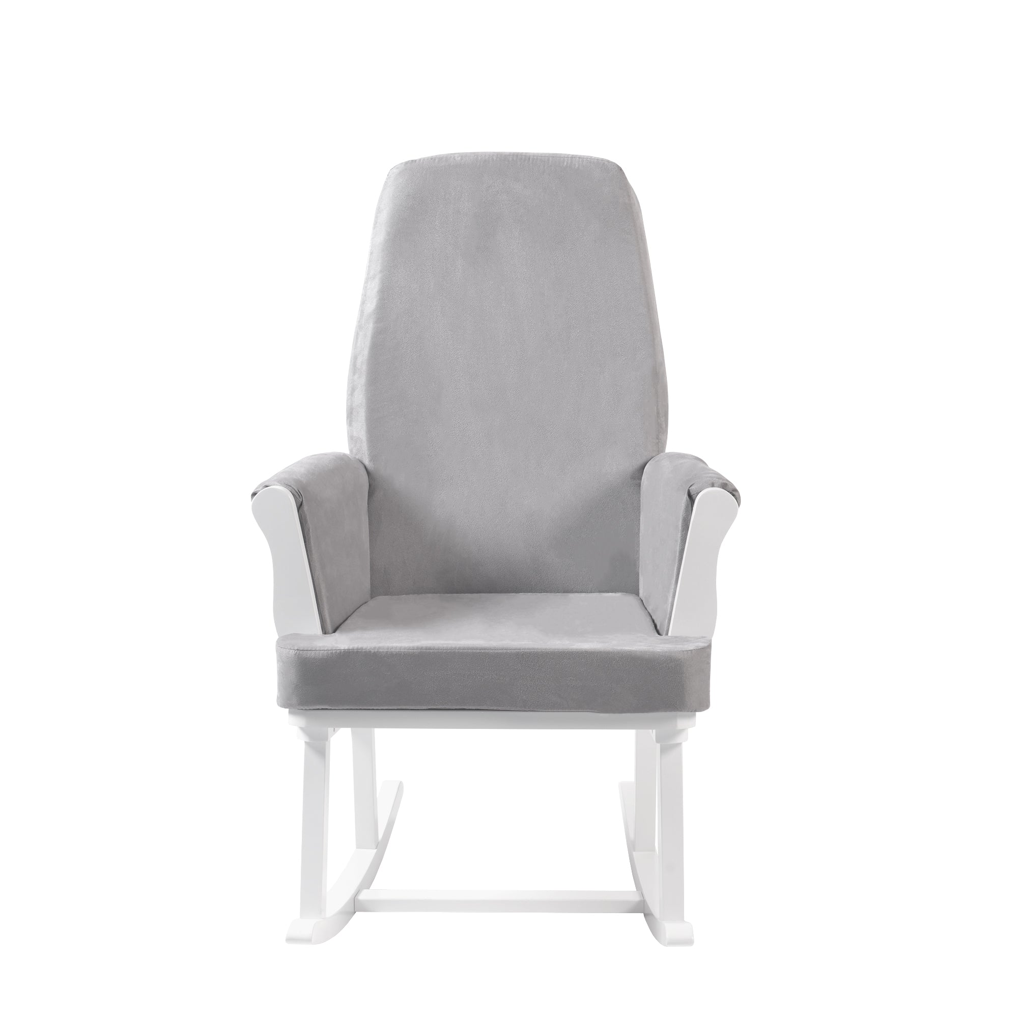 Haldon Nursing Rocker – White Wood & Light Grey | Kub Direct
