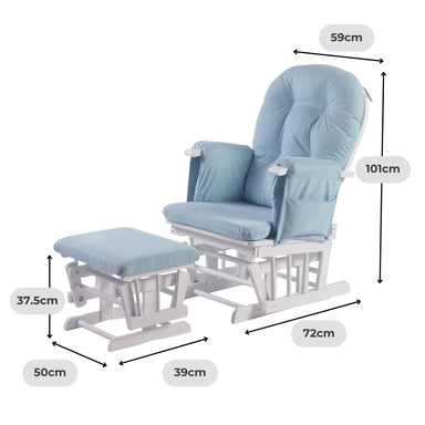 Haywood Reclining Baby blue nursing chair