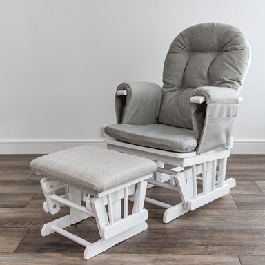 Haywood grey chevron glider nursing chair in grey - lifestyle