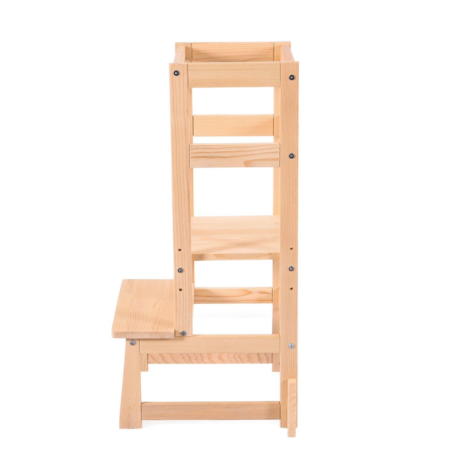 Kub Natural Wood Toddler Tower - Side View