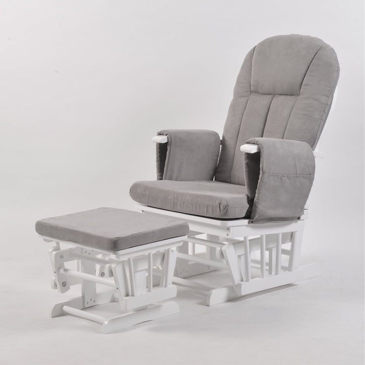 Mothercare Best Seller White Grey nursing chair and footstool