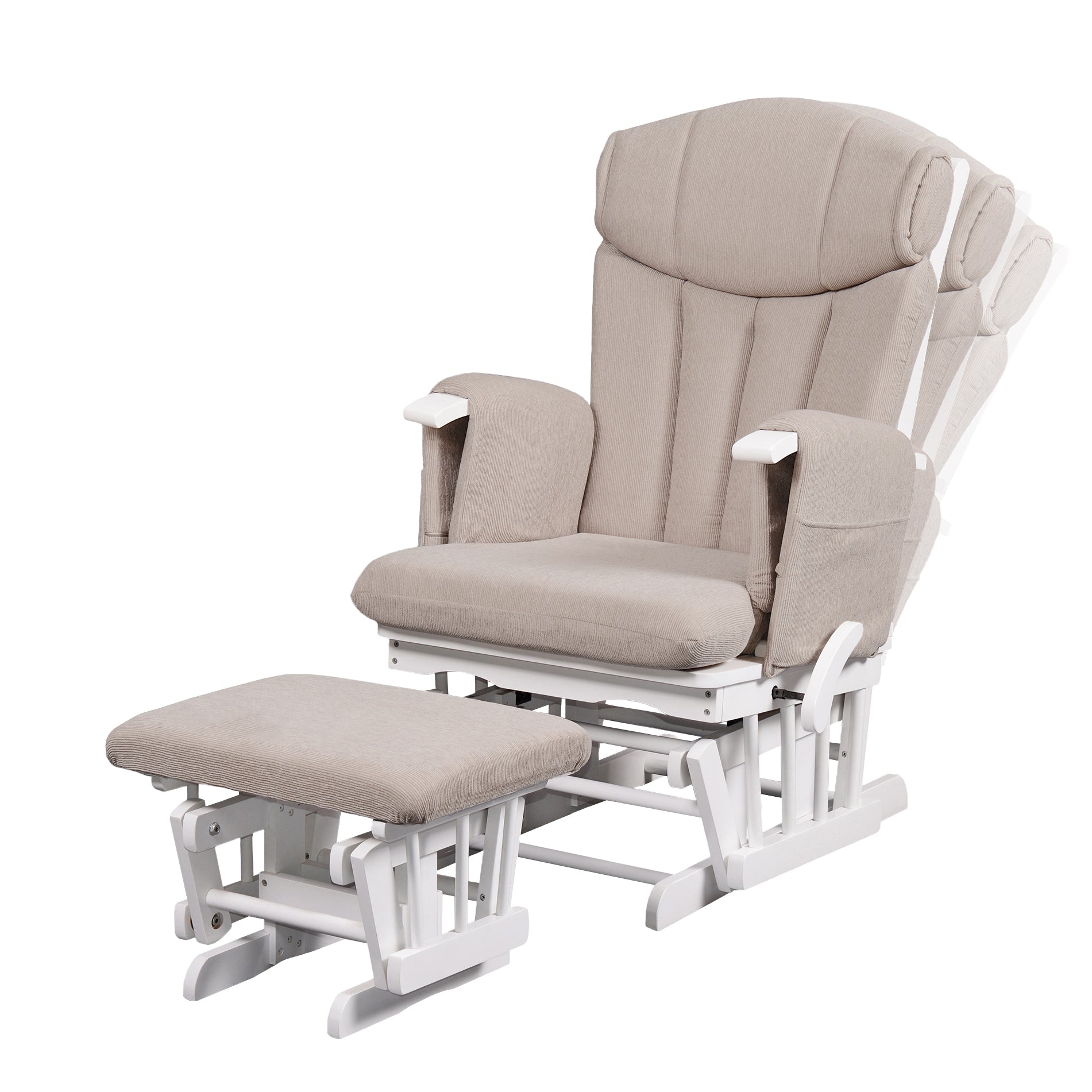 Chatsworth Nursing Chair and Footstool - White Cappuccino