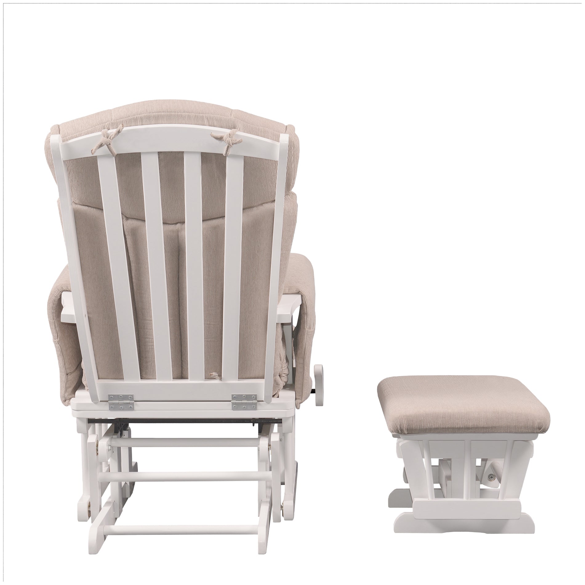 Chatsworth Nursing Chair and Footstool - White Cappuccino- 50% OFF