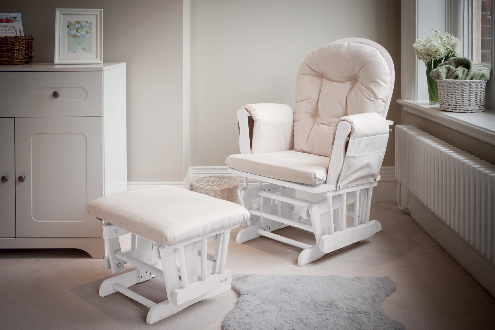 Haywood Non Reclining Nursing Chair and Footstool