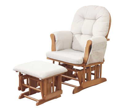 Haywood Natural Wood and beige cushions glider nursing chair