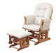 Haywood Natural Wood and beige cushions glider nursing chair