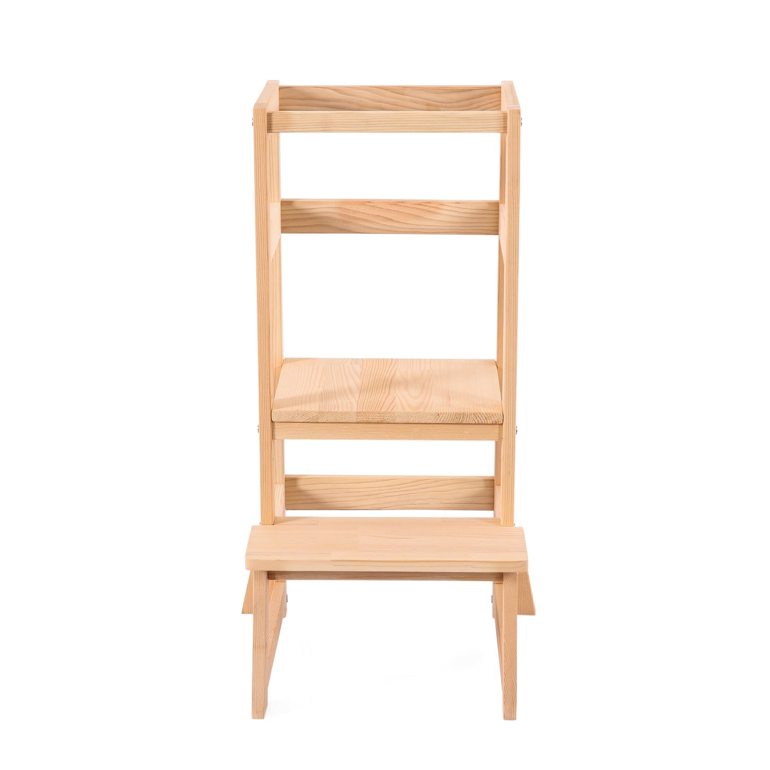 Kub Natural Wood Toddler Tower - Front View 