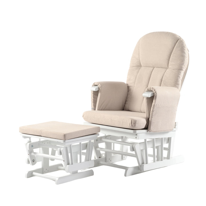Mothercare Best Seller White Beige nursing chair and footstool