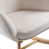 NEW - Paxton Nursing Rocking Chair - Natural Wood and Almond White Cushions