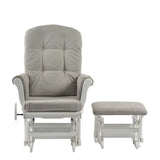 Kielder Nursing Chair and Footstool - Pebble Stone & White. Limited Edition