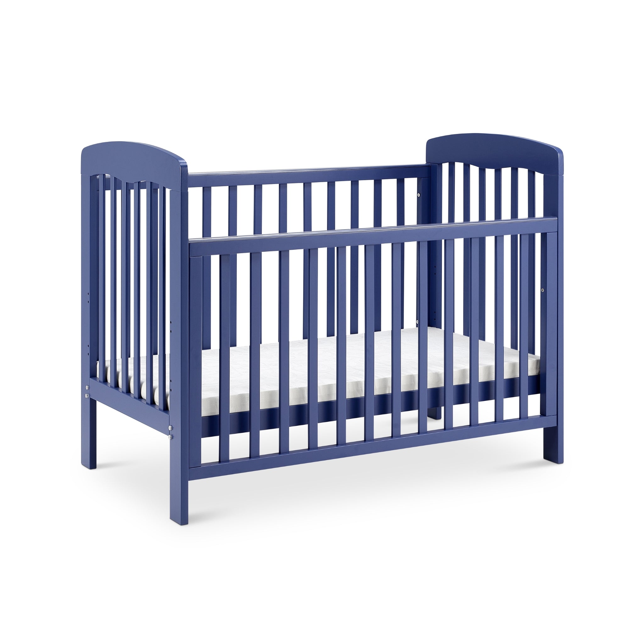 The Valencia cot in Midnight Blue on white background 2