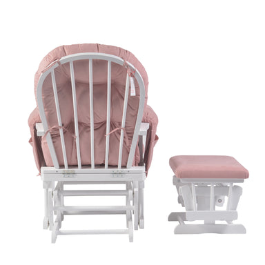 Haywood gliding nursing chair dusky pink - rear view