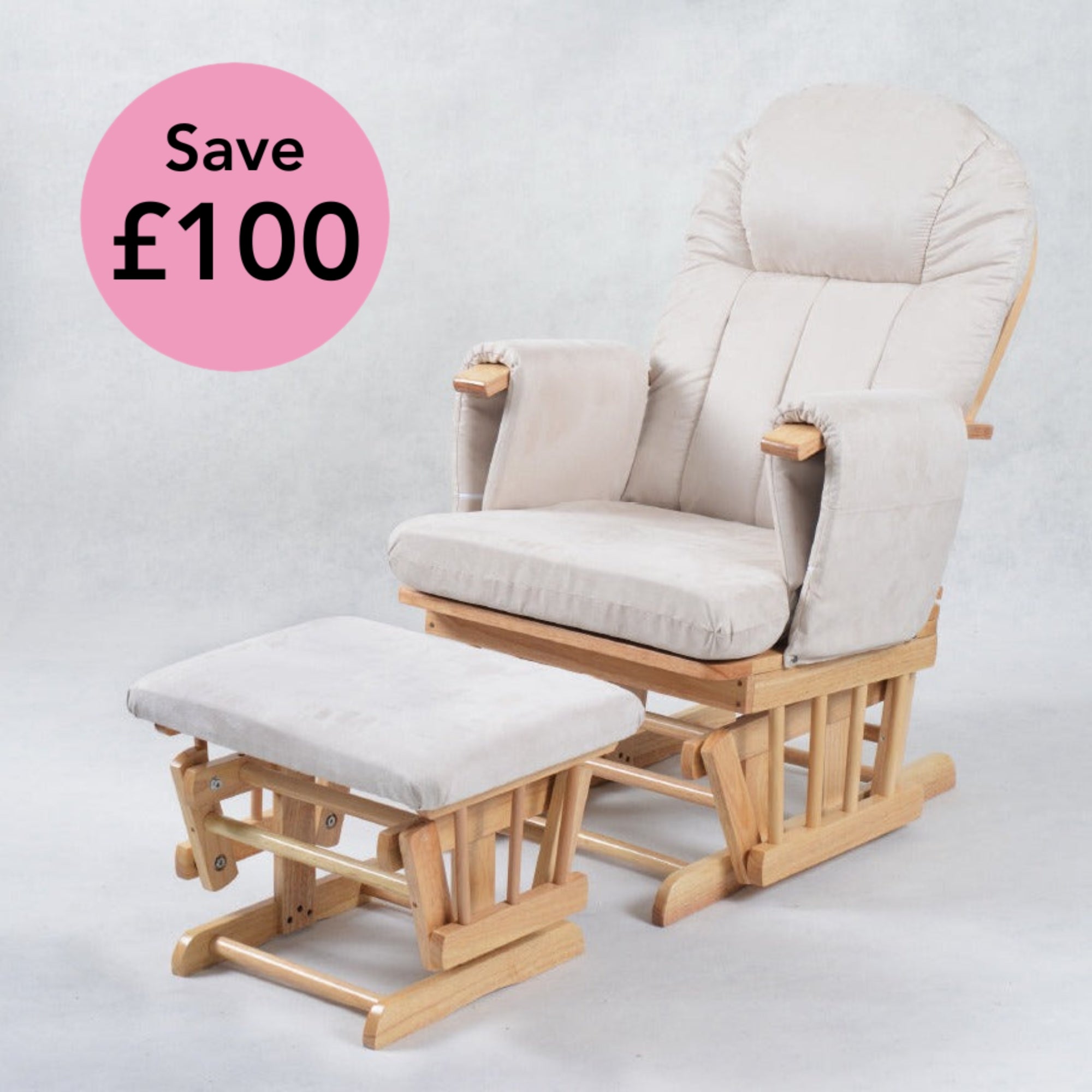 Nursing Chair and Footstool - Mothercare Best Seller - Natural/Beige