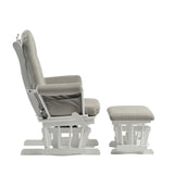 Kielder Nursing Chair and Footstool - Pebble Stone & White. Limited Edition