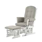 Kielder Nursing Chair and Footstool - Pebble Stone & White. Limited Edition
