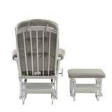 Kielder Nursing Chair and Footstool - Pebble Stone & White. Limited Edition