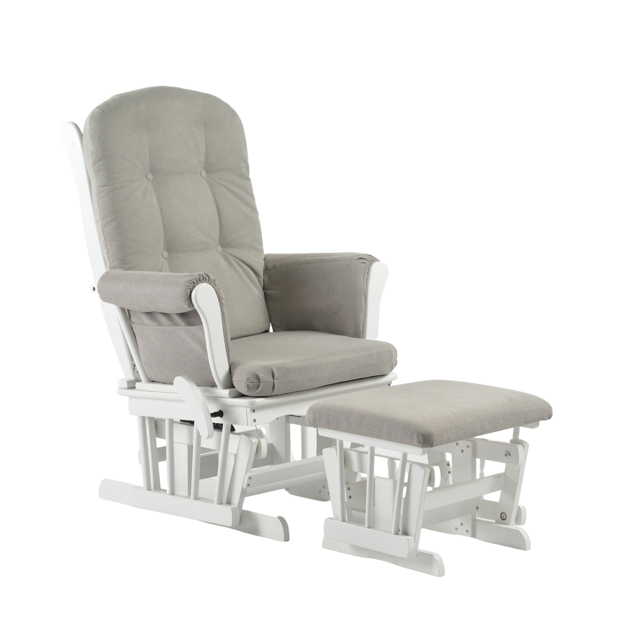50% OFF - Kielder Nursing Chair and Footstool - Pebble Stone & White. LIMITED EDITION