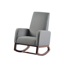 Askern Dark Oak Grey Rocking Chair Side