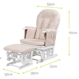 Dimensions of the haywood nursing chair