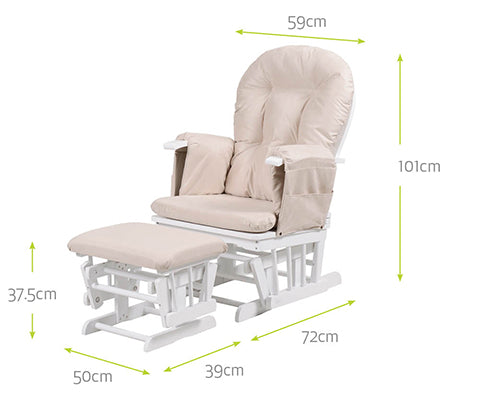 Dimensions of the haywood nursing chair