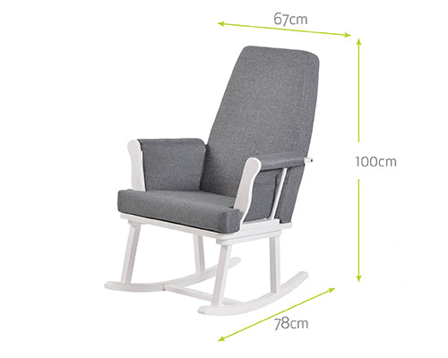 Haldon Nursing Rocking Chair White & Light Grey - 15% OFF Applied at Checkout