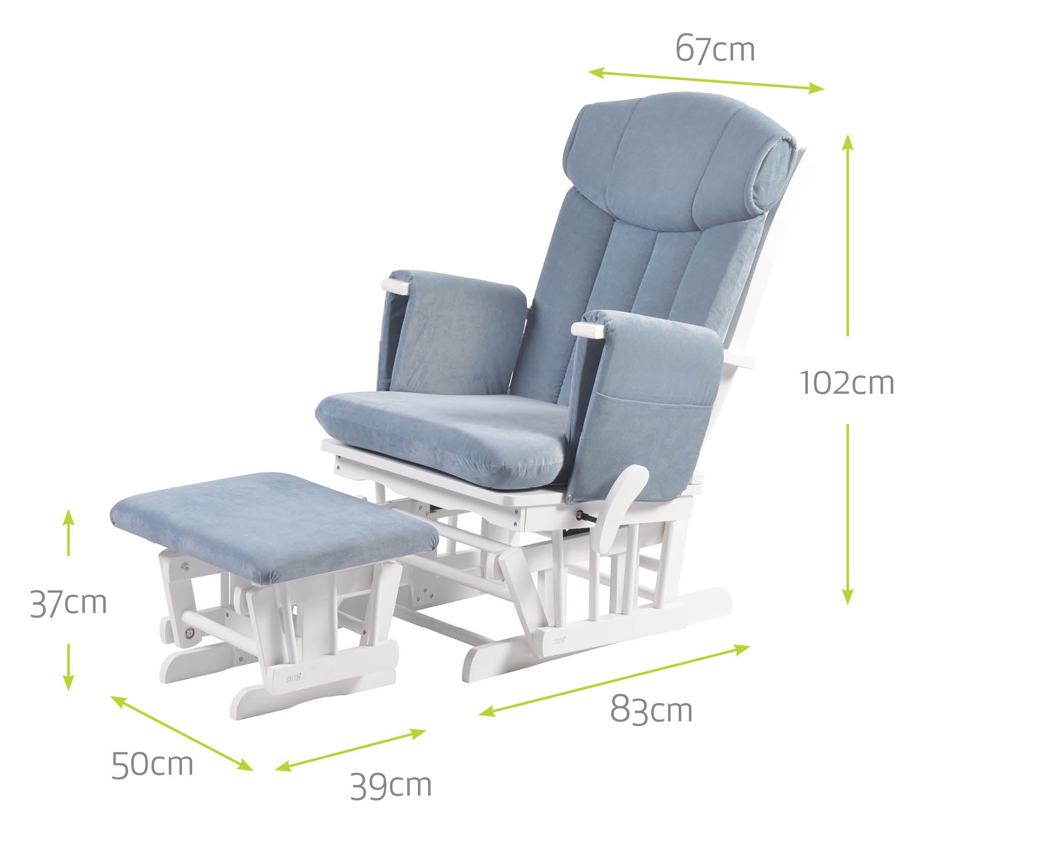 Chatsworth Nursing Chair and Footstool Grey Grade A