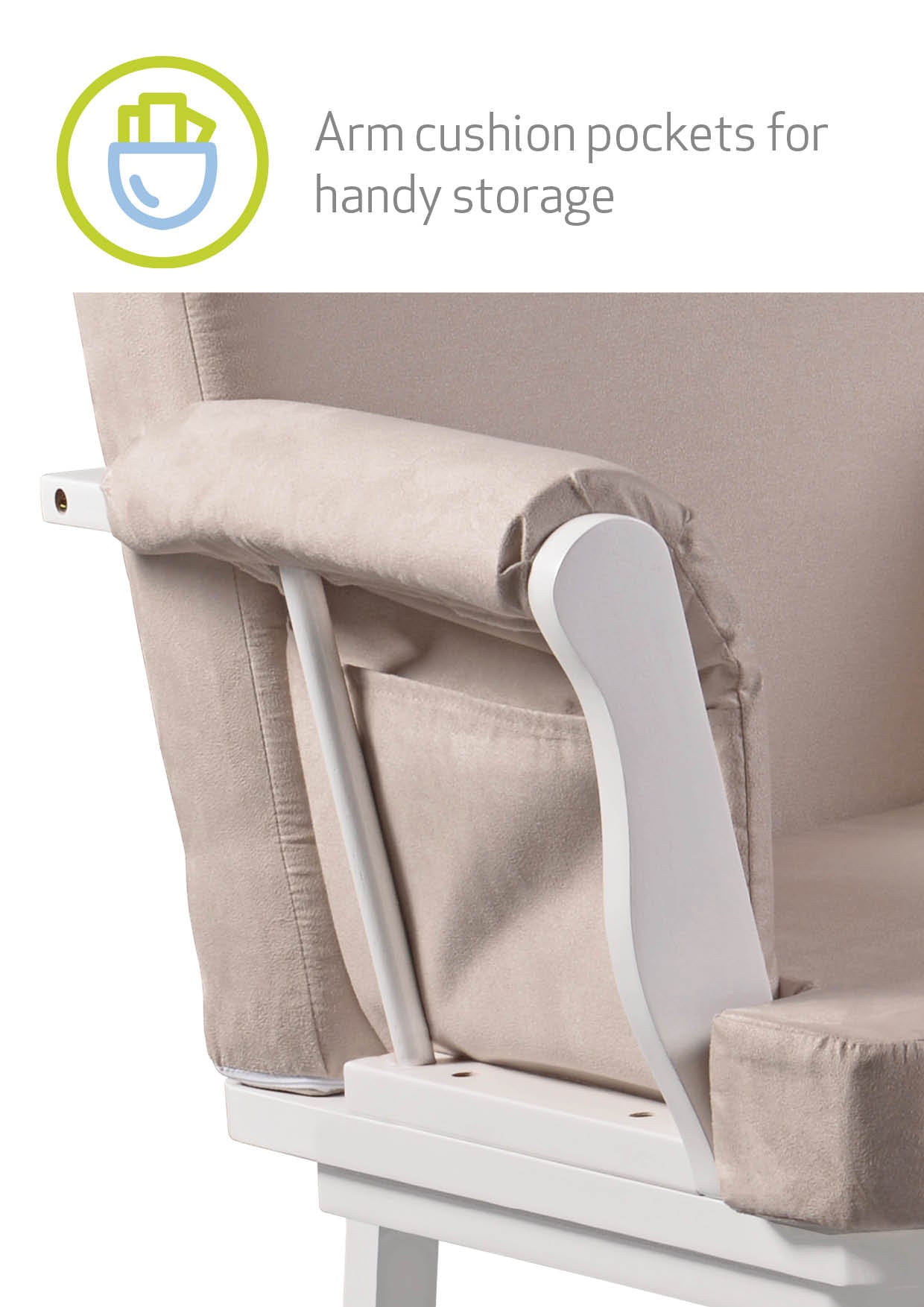 Haldon Nursing Rocking Chair White and Cream