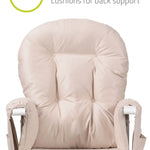 Comfortable snugging cushions for back support - beige nursing chair