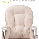 Comfortable snugging cushions for back support - beige nursing chair