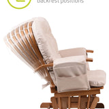 Haywood Natural Wood and beige cushions glider nursing chair - reclining