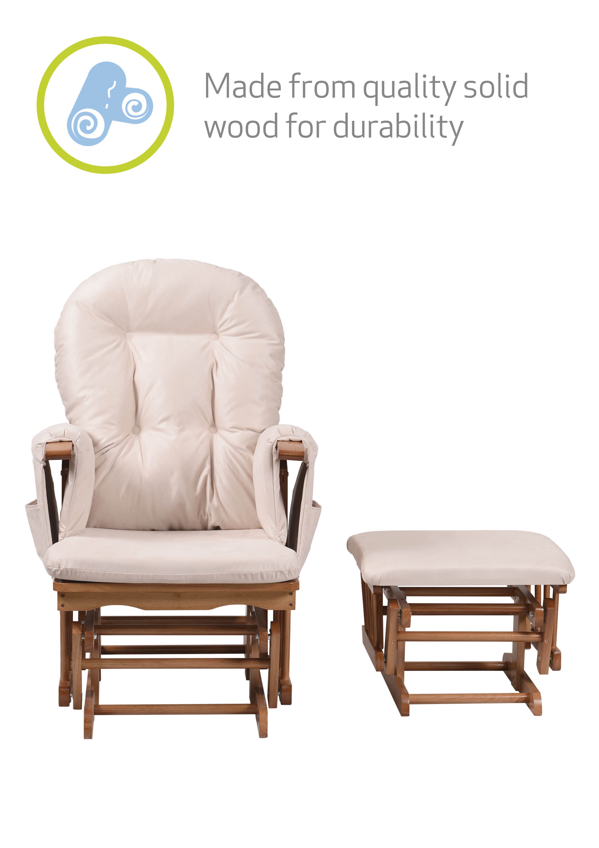 Haywood Reclining Nursing Chair and Footstool Dark - 15% OFF Applied at Checkout
