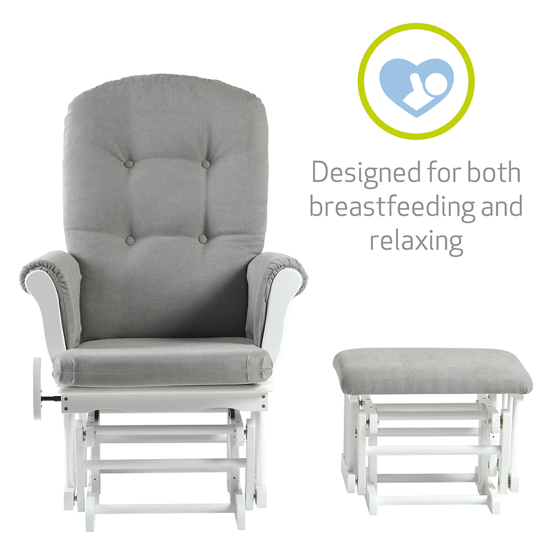 Nursing Chair Angel Line Windsor Glider And Ott Cushion, Grey/Dark
