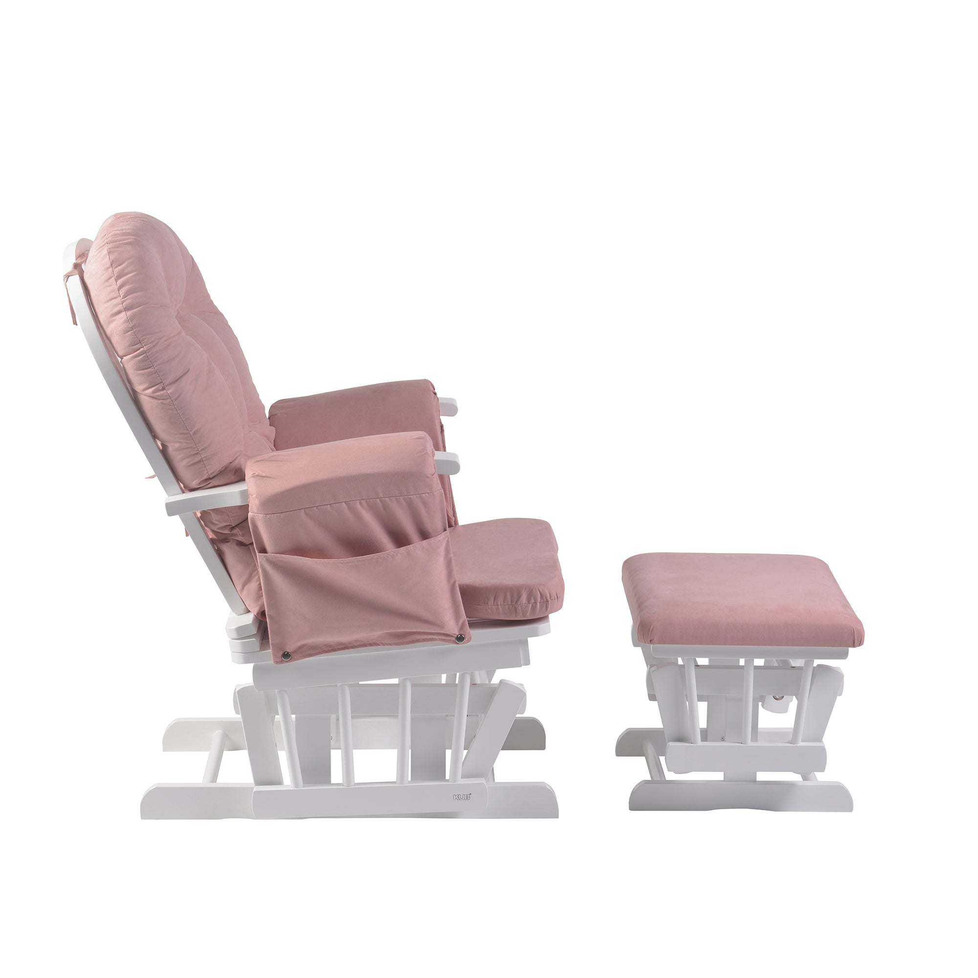 Haywood Reclining Nursing Chair and Footstool Dusky Pink