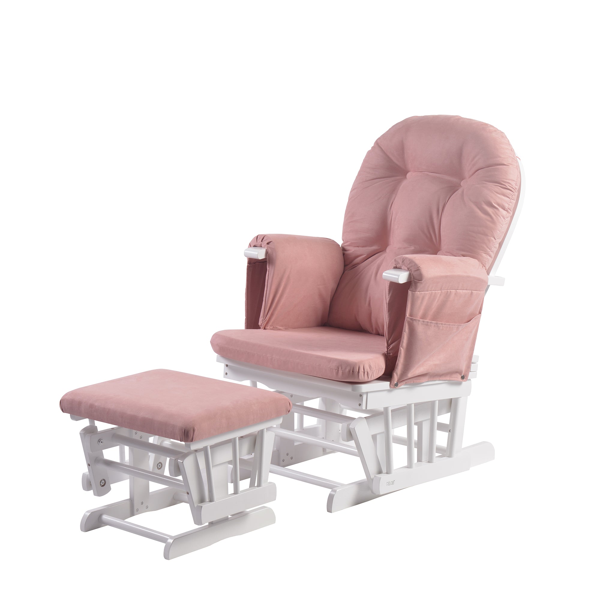 Haywood Reclining Nursing Chair and Footstool Dusky Pink