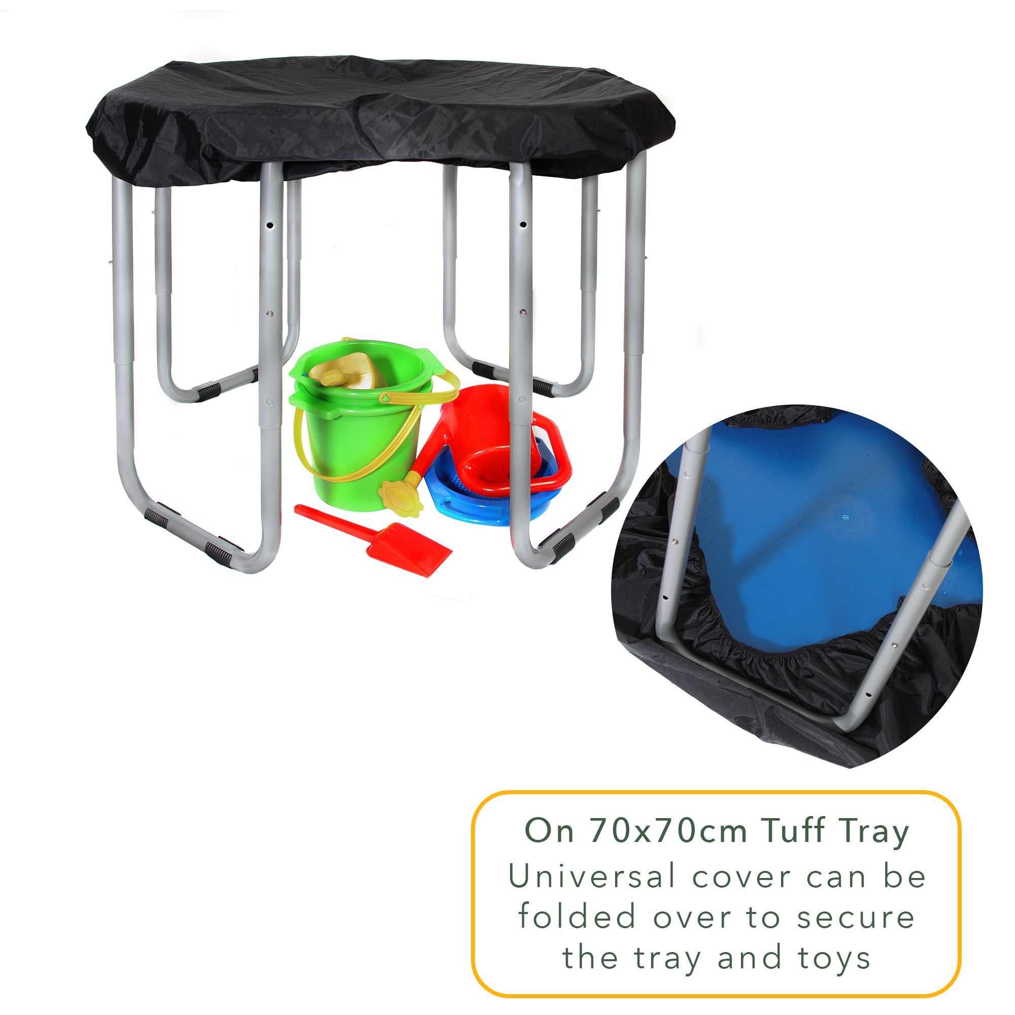 XL BUNDLE PACK - Original XL Tuff Tray, XL Stand, and Universal Waterproof  Cover Pack - 3 Colour Options